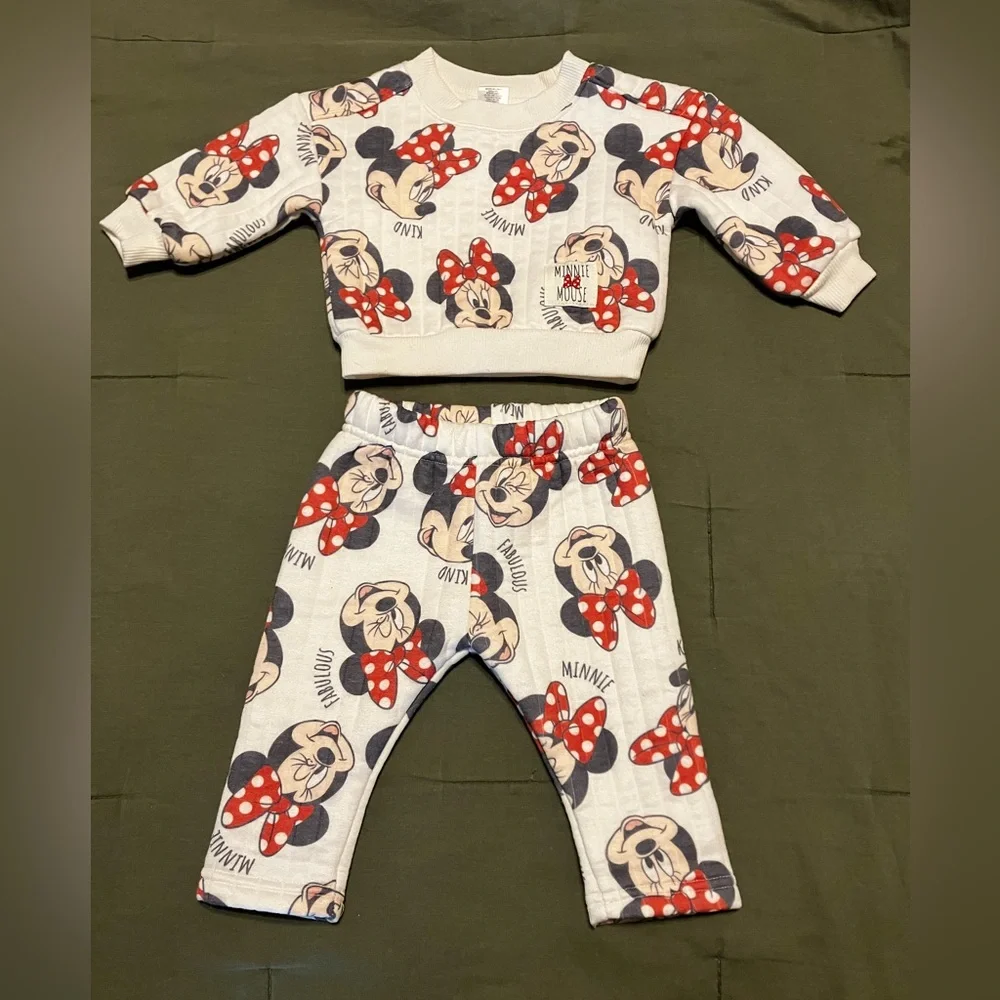 Disney Baby Minnie Mouse 2 Piece Matching Set Baby Girl 0-3 Months